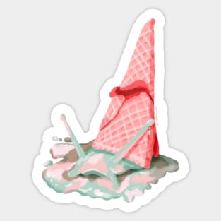 Soft Serve Snail Jelly Gouache Painting Sticker